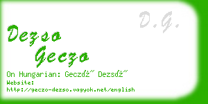 dezso geczo business card